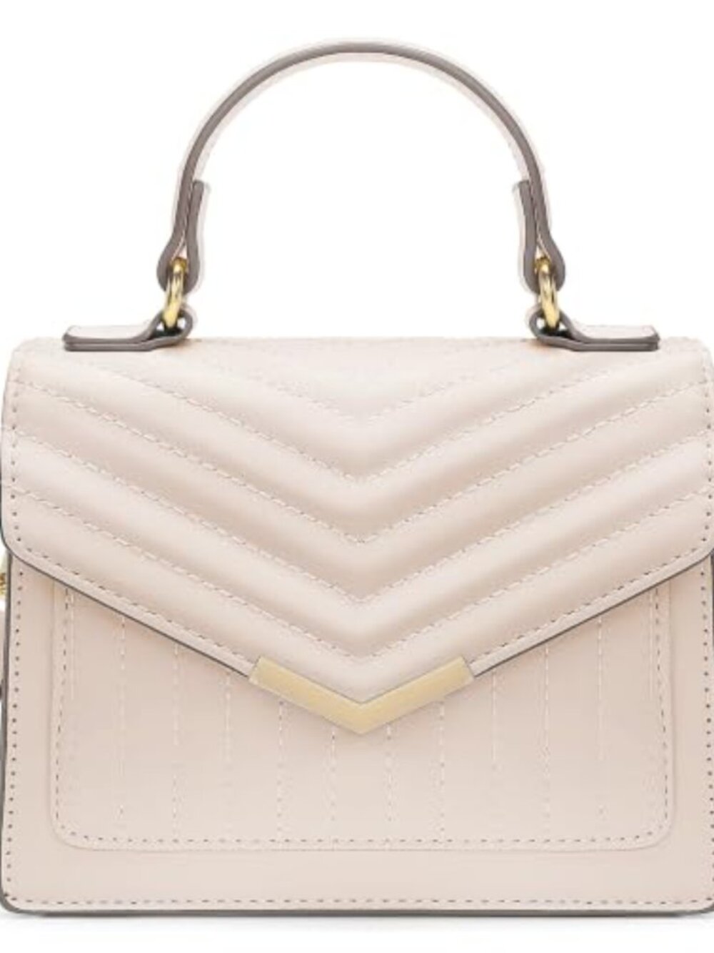 Vegan Leather Quilted Satchel Top Handle Crossbody Purse